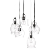 Clear Glass Multi-Pendant 5 Light Pendant Pendants LOOMLAN By Jamie Young