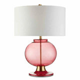 Clear Red Brass Jocasta Red Table Lamp Table Lamps LOOMLAN By Currey & Co