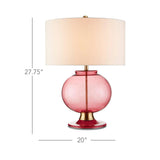 Clear Red Brass Jocasta Red Table Lamp Table Lamps LOOMLAN By Currey & Co