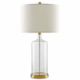 Clear Seeded Glass Brass Hazel Table Lamp Table Lamps LOOMLAN By Currey & Co