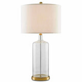 Clear Seeded Glass Brass Hazel Table Lamp Table Lamps LOOMLAN By Currey & Co