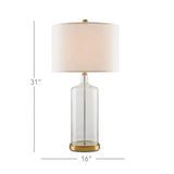 Clear Seeded Glass Brass Hazel Table Lamp Table Lamps LOOMLAN By Currey & Co