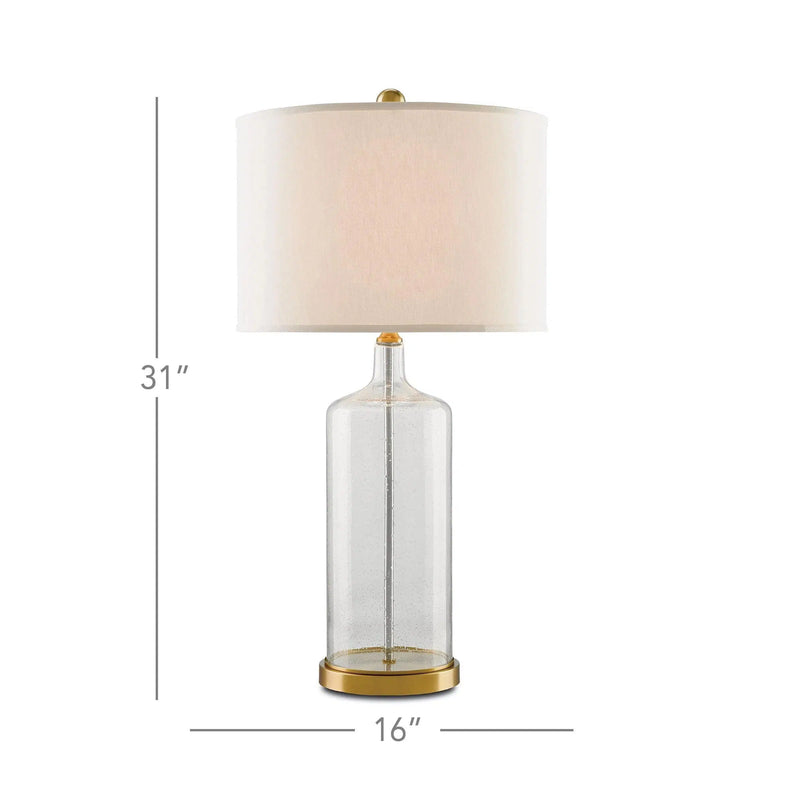 Clear Seeded Glass Brass Hazel Table Lamp Table Lamps LOOMLAN By Currey & Co