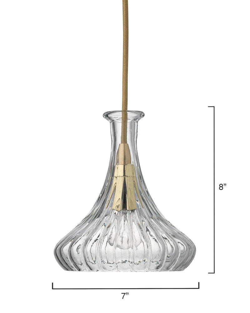 Clear Textured Glass Isabella Carafe Pendant Pendants LOOMLAN By Jamie Young