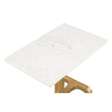 Clement Marble Side Table White & Gold Side Tables LOOMLAN By Zuo Modern