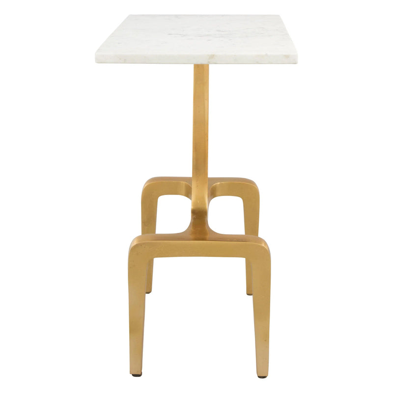 Clement Marble Side Table White & Gold Side Tables LOOMLAN By Zuo Modern