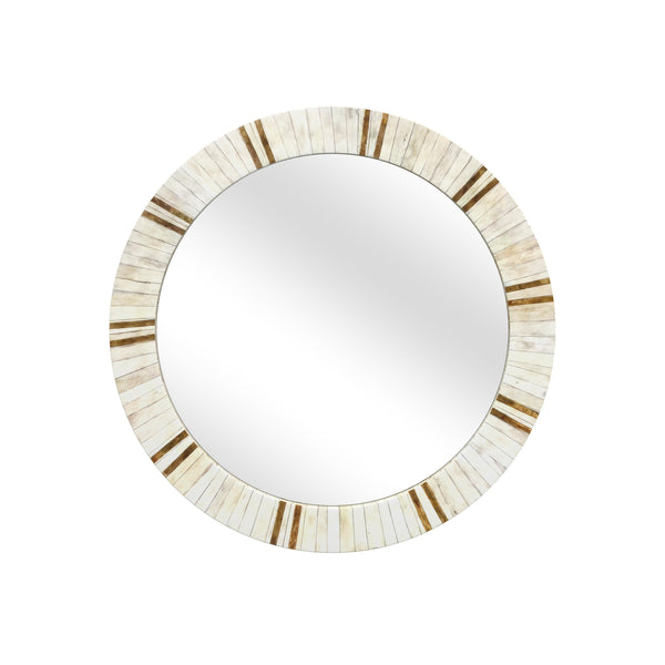 Clever Resin and MDF Cream Wall Mirror Wall Mirrors LOOMLAN By Bassett Mirror