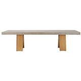 Clip Teak and Concrete Dining Table - 87" - Slate Grey Outdoor Dining Table Outdoor Dining Tables LOOMLAN By Seasonal Living