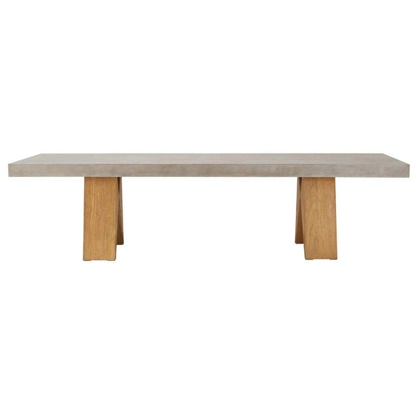 Clip Teak and Concrete Dining Table - 87" - Slate Grey Outdoor Dining Table Outdoor Dining Tables LOOMLAN By Seasonal Living