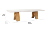 Clip Teak and Concrete Dining Table - 87" - White Outdoor Dining Table Outdoor Dining Tables LOOMLAN By Seasonal Living