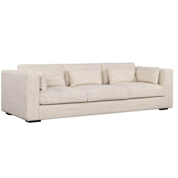 Clive Vegas Sofa in Cream Stain Resistant Polyester Sofas & Loveseats LOOMLAN By LH Imports