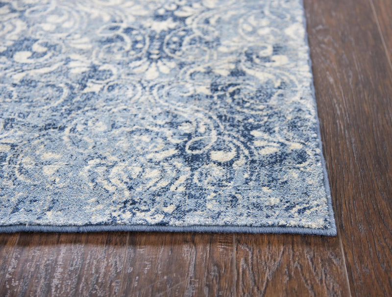 Clon Damask Blue Large Area Rugs For Living Room Area Rugs LOOMLAN By LOOMLAN