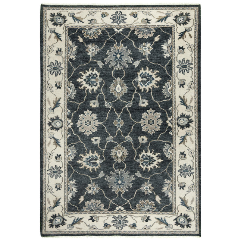 Clot Floral Charcoal Large Area Rugs For Living Room Area Rugs LOOMLAN By LOOMLAN