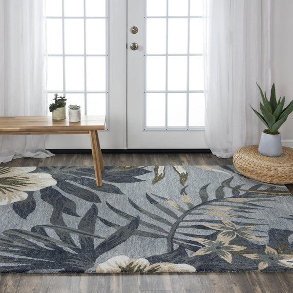 Clou Floral Gray Area Rugs For Living Room Area Rugs LOOMLAN By LOOMLAN