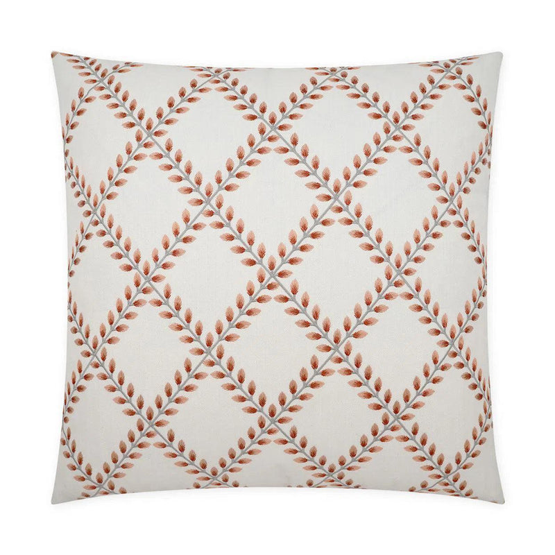 Clover Lane Coral Red Throw Pillow With Insert Throw Pillows LOOMLAN By D.V. Kap