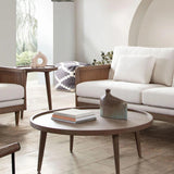 Clover Oak Finish Round Cocktail Table Coffee Tables LOOMLAN By Diamond Sofa