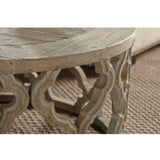 Clover Round Medium Size Coffee Table Carved Mango Wood Coffee Tables LOOMLAN By Essentials For Living