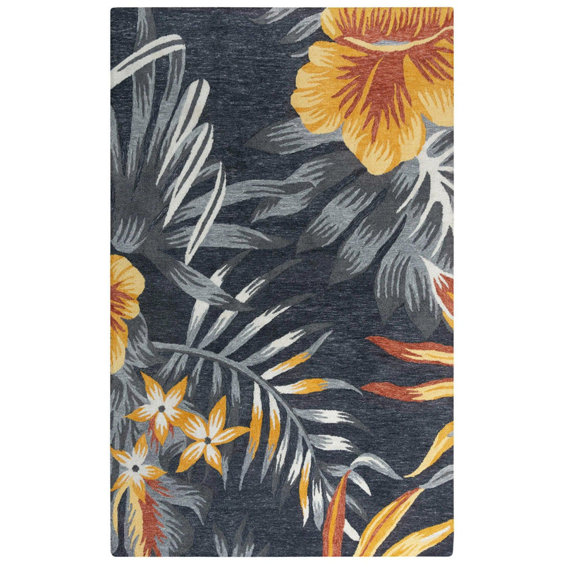 Clun Floral Charcoal Area Rugs For Living Room Area Rugs LOOMLAN By LOOMLAN