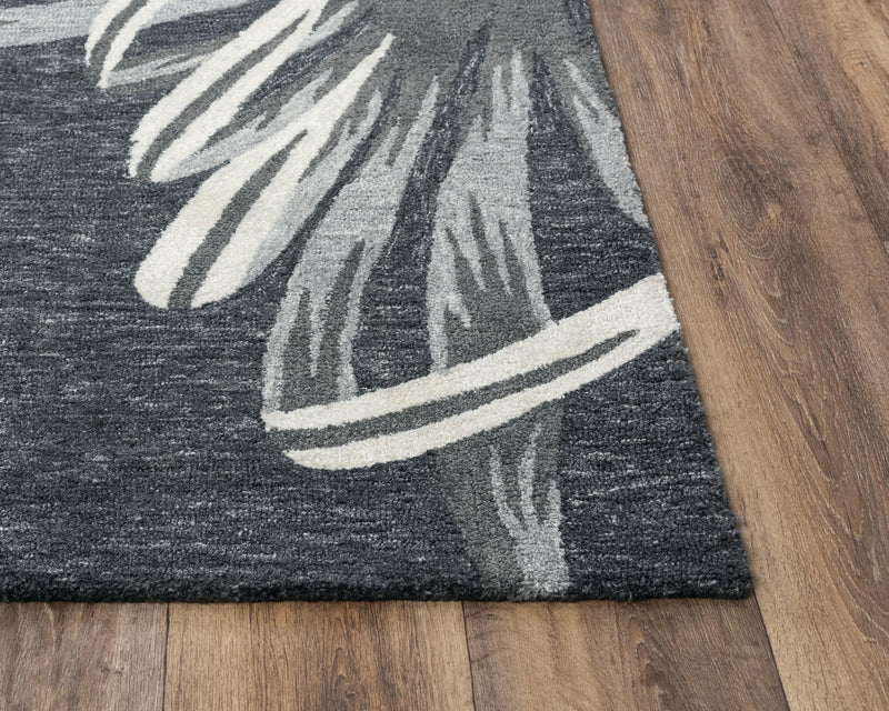 Clun Floral Charcoal Area Rugs For Living Room Area Rugs LOOMLAN By LOOMLAN