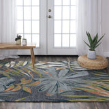 Coal Floral Charcoal Area Rugs For Living Room Area Rugs LOOMLAN By LOOMLAN