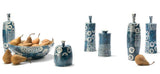 Coastal Style Blue Ceramic Block Print Vases (Set of 4) Vases & Jars LOOMLAN By Jamie Young