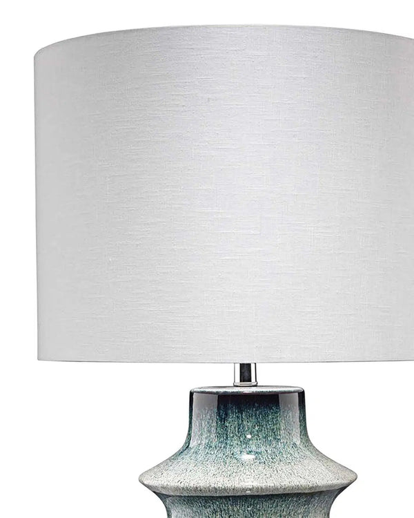 Coastal Style Blue Ceramic Cymbals Table Lamp Table Lamps LOOMLAN By Jamie Young