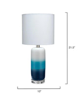 Coastal Style Blue Ceramic Haze Table Lamp Table Lamps LOOMLAN By Jamie Young