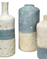 Coastal Style Blue Ceramic Sedona Vessels (Set of 3) Vases & Jars LOOMLAN By Jamie Young