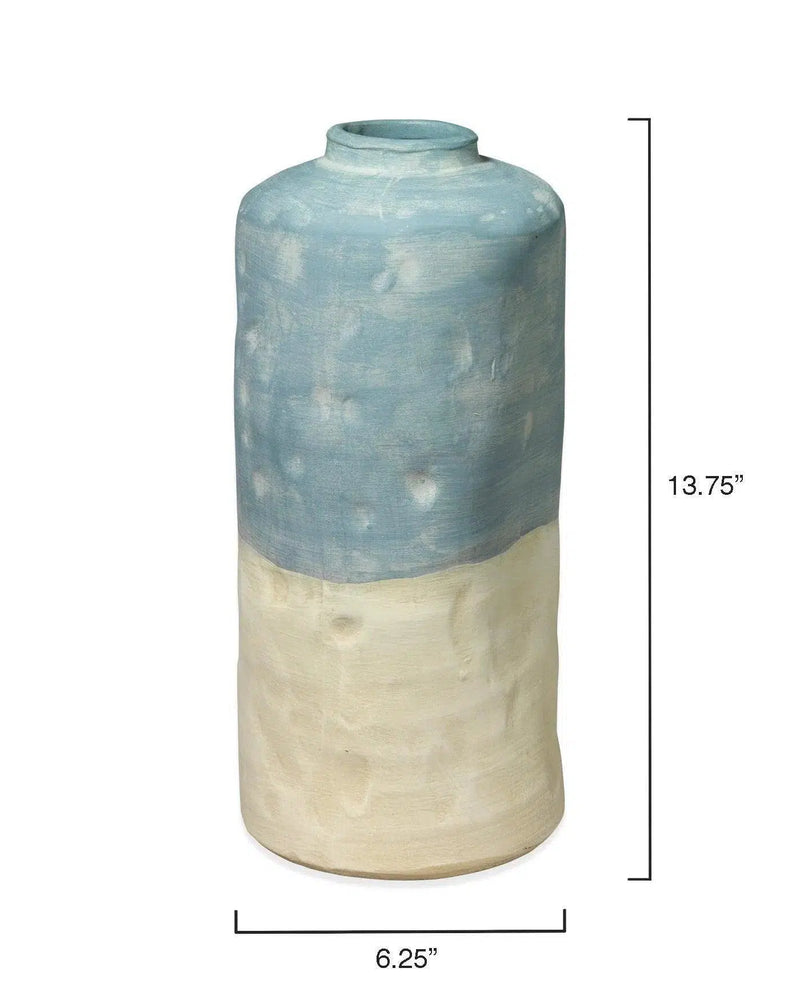 Coastal Style Blue Ceramic Sedona Vessels (Set of 3) Vases & Jars LOOMLAN By Jamie Young