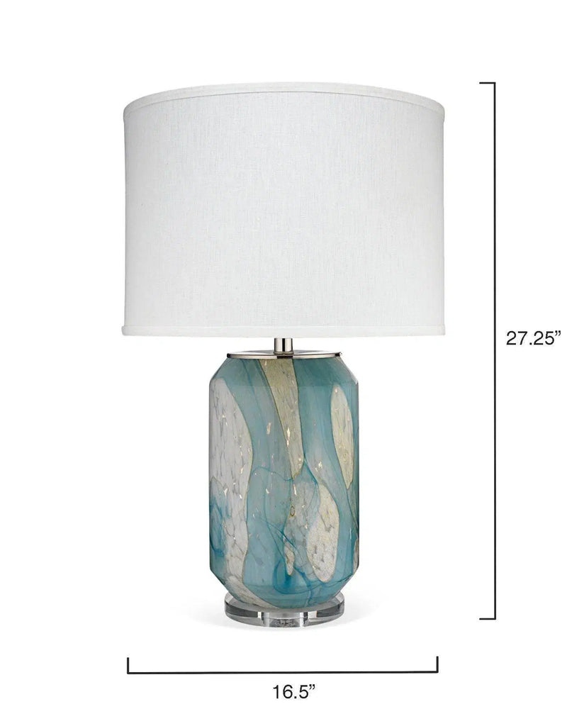 Coastal Style Blue Glass Acrylic Helen Table Lamp Table Lamps LOOMLAN By Jamie Young