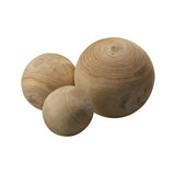 Coastal Style Brown Paulownia Wood Malibu Wood Balls (set of 3) Statues & Sculptures LOOMLAN By Jamie Young