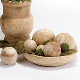 Coastal Style Brown Paulownia Wood Malibu Wood Balls (set of 3) Statues & Sculptures LOOMLAN By Jamie Young