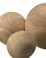 Coastal Style Brown Paulownia Wood Malibu Wood Balls (set of 3) Statues & Sculptures LOOMLAN By Jamie Young