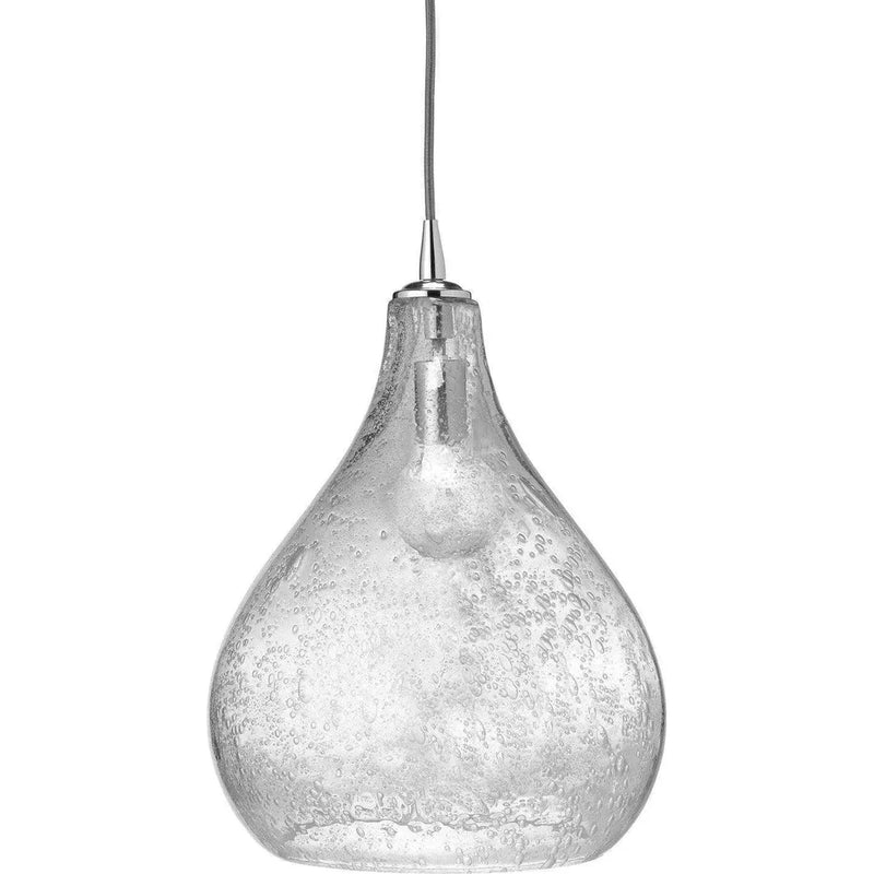 Coastal Style Clear Textured Glass Curved Pendant - Large Pendants LOOMLAN By Jamie Young