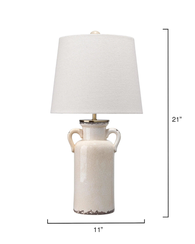 Coastal Style Cream Ceramic Piper Ceramic Table Lamp Table Lamps LOOMLAN By Jamie Young