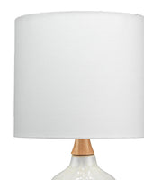 Coastal Style Cream Ceramic Rubber Wood Alice Table Lamp Table Lamps LOOMLAN By Jamie Young