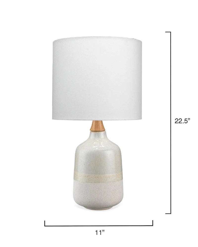 Coastal Style Cream Ceramic Rubber Wood Alice Table Lamp Table Lamps LOOMLAN By Jamie Young