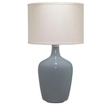 Coastal Style Foggy Grey Glass Plum Jar Table Lamp Table Lamps LOOMLAN By Jamie Young