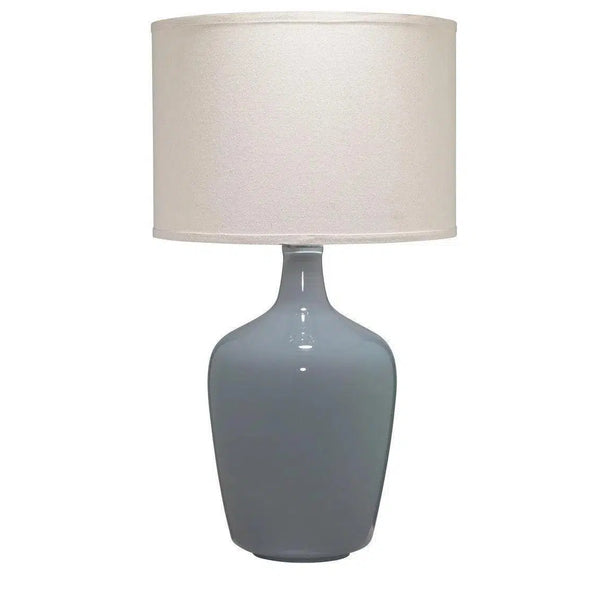 Coastal Style Foggy Grey Glass Plum Jar Table Lamp Table Lamps LOOMLAN By Jamie Young