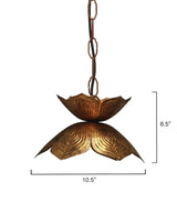 Coastal Style Gold Iron Flowering Lotus Pendant - Small Pendants LOOMLAN By Jamie Young