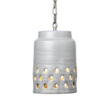 Coastal Style Grey Ceramic Tapered Perforated Pendant Pendants LOOMLAN By Jamie Young