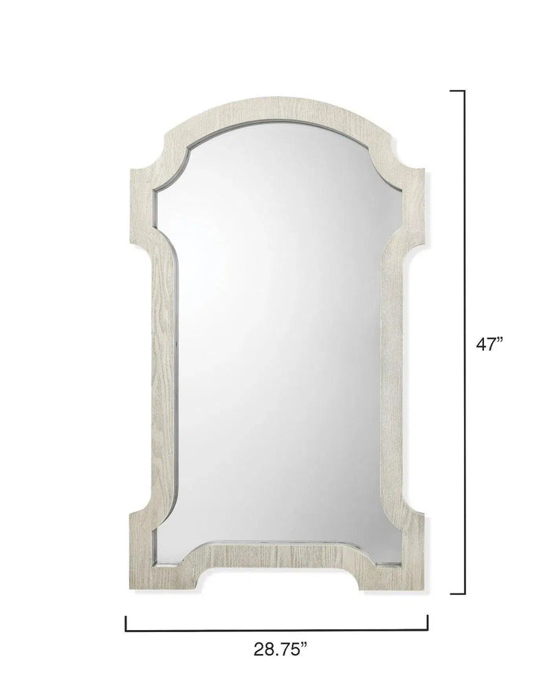 Coastal Style Grey Washed Veneer Estate Wall Mirror Wall Mirrors LOOMLAN By Jamie Young