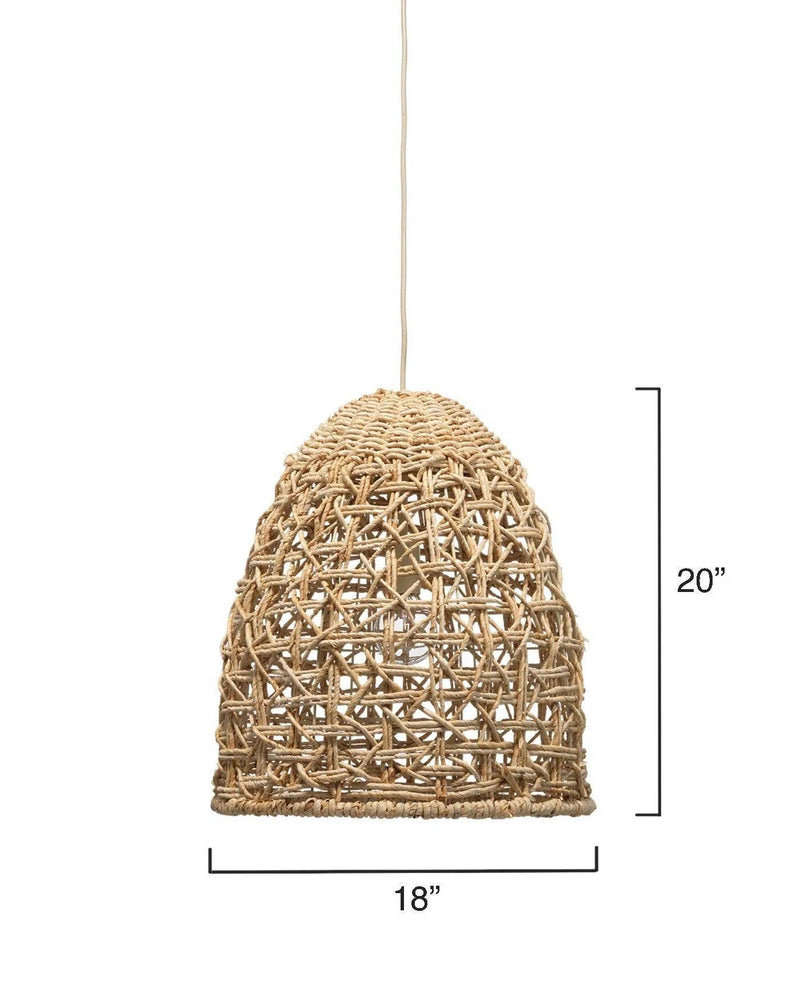 Coastal Style Natural Corn Straw Rope Netted Pendant Pendants LOOMLAN By Jamie Young