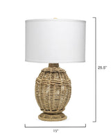 Coastal Style Natural Jute Rope Jute Urn Table Lamp Table Lamps LOOMLAN By Jamie Young