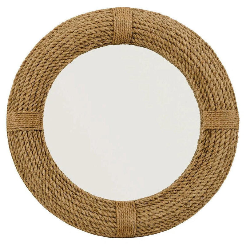 Coastal Style Natural Jute Round Rope Wall Mirror Wall Mirrors LOOMLAN By Jamie Young