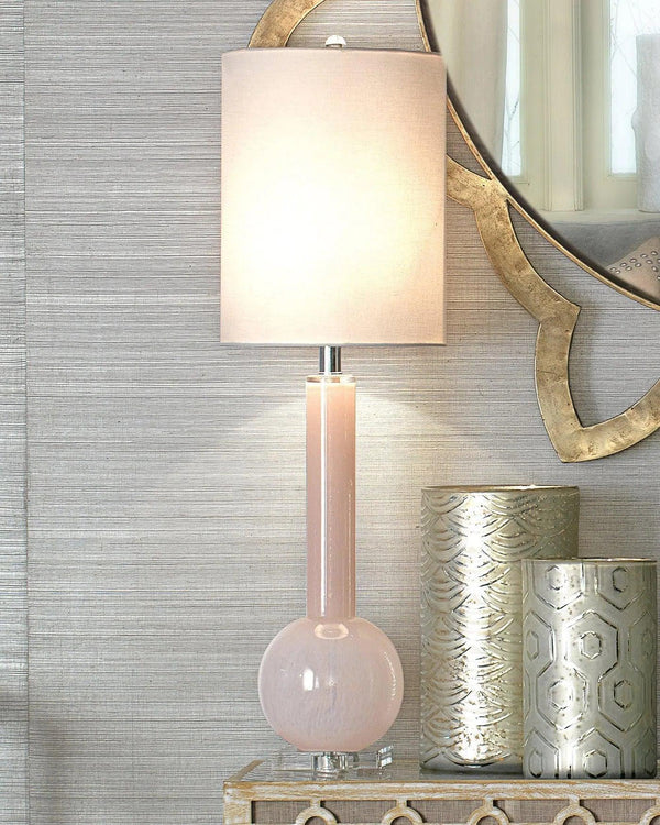 Coastal Style Pink Glass Studio Table Lamp Table Lamps LOOMLAN By Jamie Young