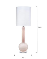 Coastal Style Pink Glass Studio Table Lamp Table Lamps LOOMLAN By Jamie Young