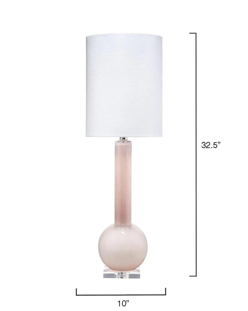 Coastal Style Pink Glass Studio Table Lamp Table Lamps LOOMLAN By Jamie Young