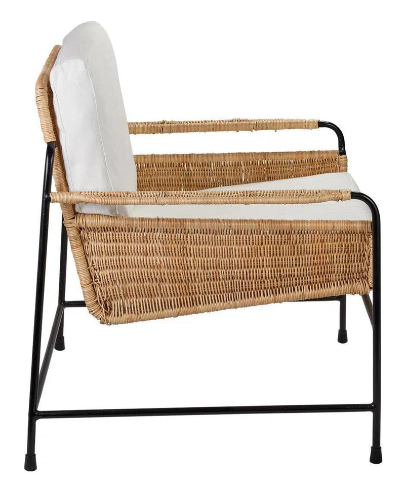 Coastal Style Rattan Cotton Poly Lounge Chair Palermo Accent Chairs LOOMLAN By Jamie Young