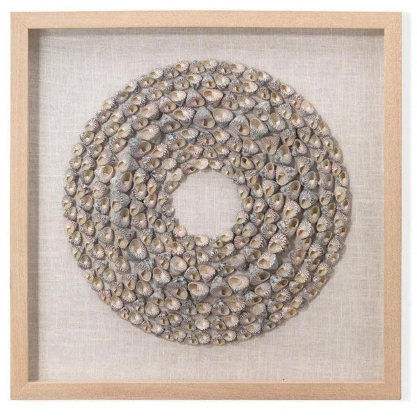 Coastal Style Screw Shells Pine Wood Bora Bora Framed Wall Art Artwork LOOMLAN By Jamie Young